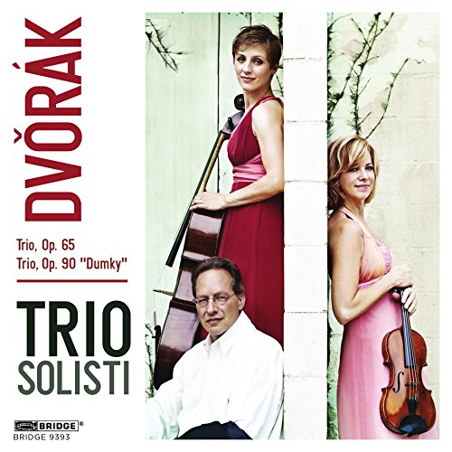 "CD cover featuring Trio Solisti musicians with musical instruments against a white background."