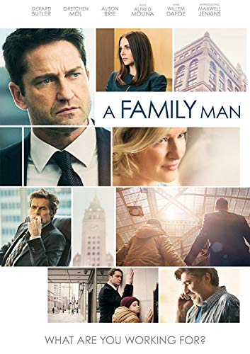 "A Family Man" DVD cover featuring a collage of movie scenes and main actors.