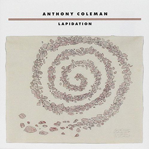 Album cover with spiral pattern made of rocks on beige background, titled "Lapidation".