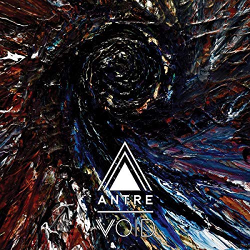 "Album cover with abstract, swirling dark colors and white text 'Antre Void' and a triangle logo."