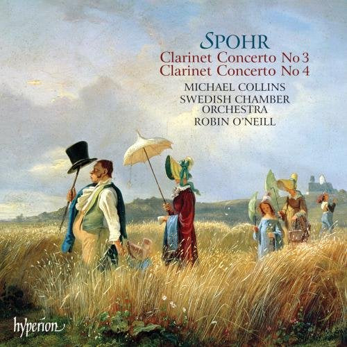 CD cover with painting of people in a field under a cloudy sky.
