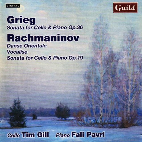 "CD cover featuring a snowy landscape with trees, displaying musical composition details."