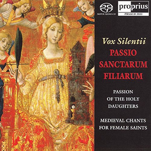 CD cover featuring a medieval painting of a crowned woman holding a quill.