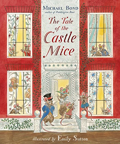 "Children's book cover, 'The Tale of the Castle Mice', featuring mice in a castle."