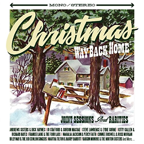 "Album cover with winter scene, house, and mailbox, titled 'Christmas Way Back Home'."
