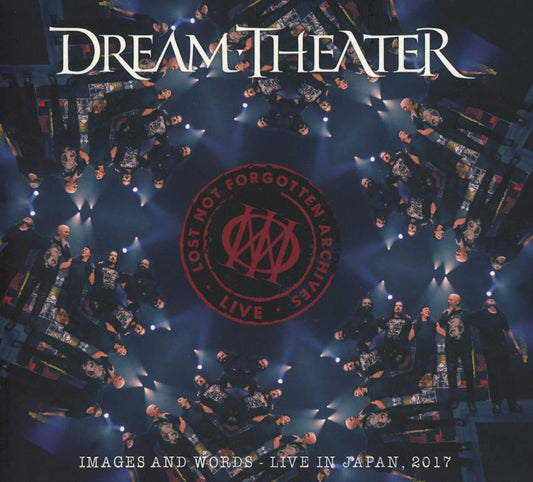 "Dream Theater" album cover with a circular image of the band performing on stage.