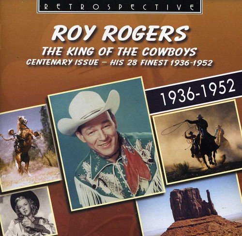 Roy Rogers CD cover with collage of western-themed images and his portrait.