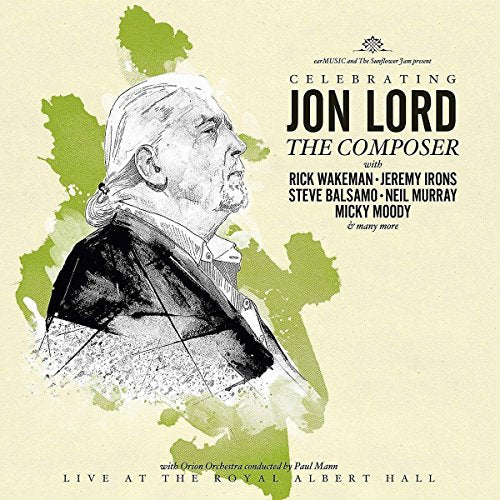 Album cover featuring a black and white sketch of Jon Lord against a green map.