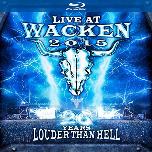 "Blu-ray cover with a bull skull and concert scene, surrounded by lightning."
