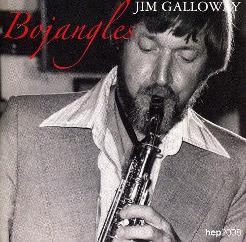 "Album cover featuring a man playing a clarinet, with 'Bojangles' written in red script."