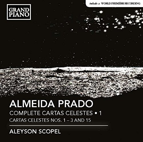 "Album cover with black background, stars, and white text featuring 'Almeida Prado' and 'Aleyson Scopel'."