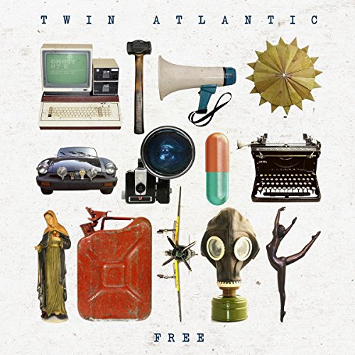 "Twin Atlantic album cover with various objects arranged on a white background."