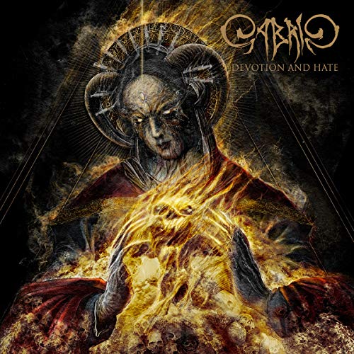 Album cover art featuring a horned figure surrounded by flames and dark imagery.