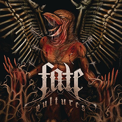 Album cover art featuring a vulture with metal wings and sharp talons, "Fate Vultures" text.