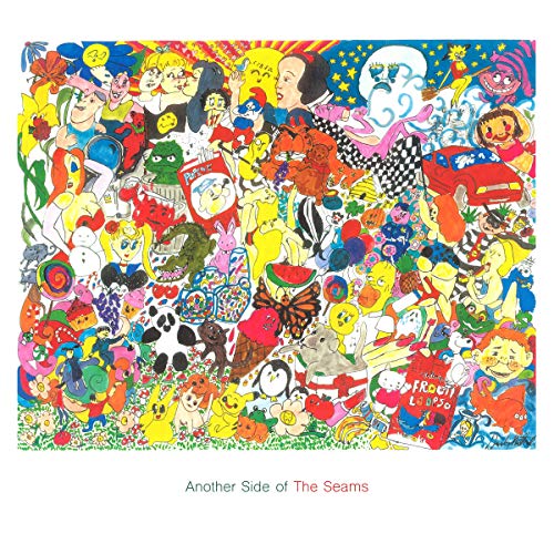 A colorful, cartoon-style album cover with diverse characters and objects in a chaotic scene.