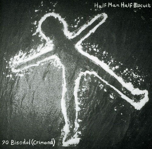 Album cover with a white powder outline of a person on a dark background.