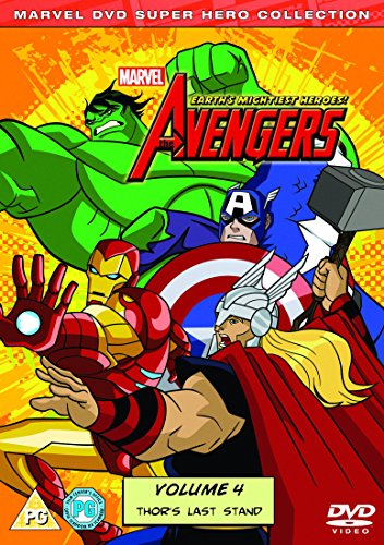 "Avengers DVD cover featuring Iron Man, Captain America, Hulk, and Thor in action poses."