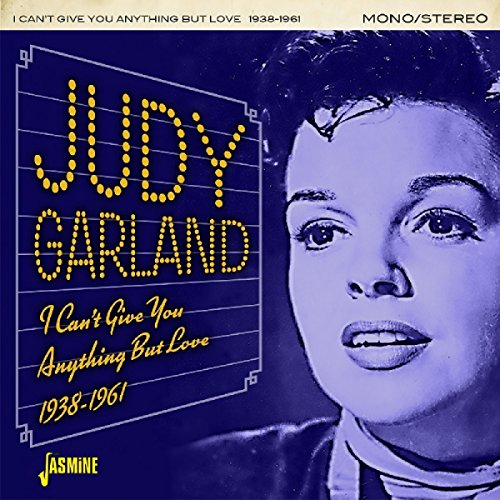 Judy Garland CD cover featuring a blue-toned portrait and marquee-style text.