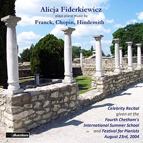 Alicja Fiderkiewicz's CD cover featuring ancient stone columns and a serene outdoor setting.