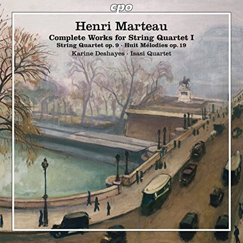 A CD cover featuring a painting of a city street scene with cars and pedestrians.