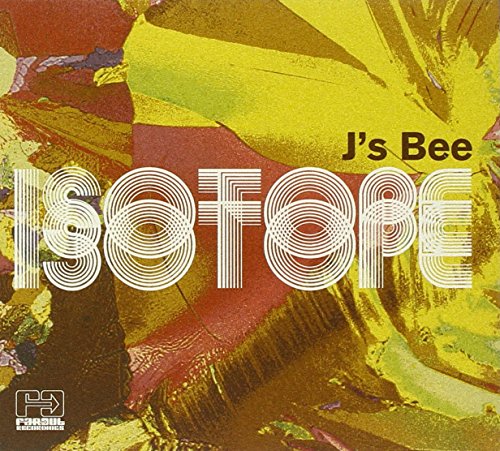 Album cover with "Isotope" in white text and abstract yellow and red background.