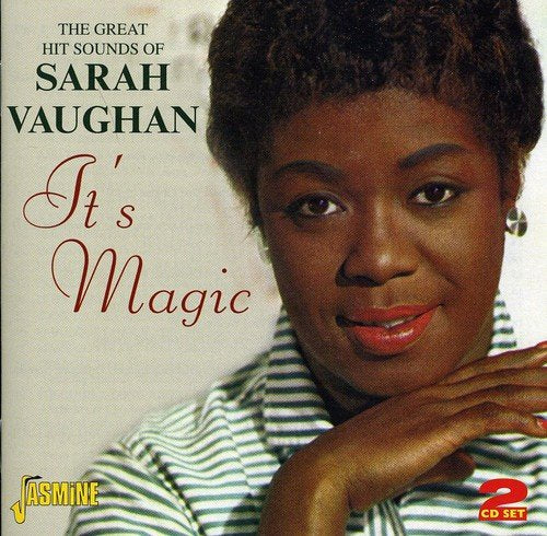 CD cover featuring a portrait of singer Sarah Vaughan with text "It's Magic".