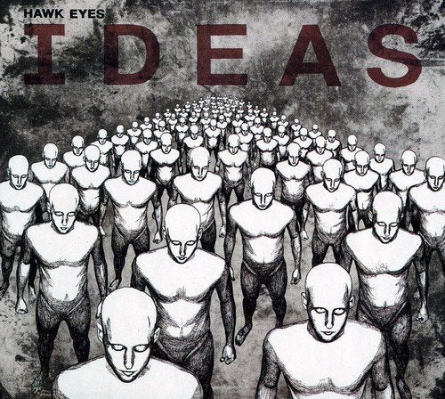 "Album cover featuring a crowd of bald, faceless figures with the title 'Ideas'."