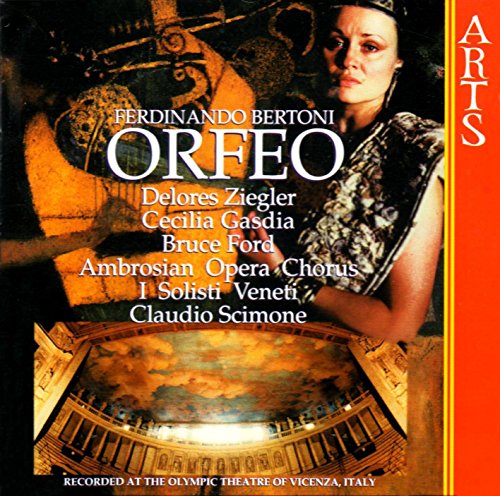 CD cover for "Bertoni Orfeo" with a woman and ornate theatre interior.