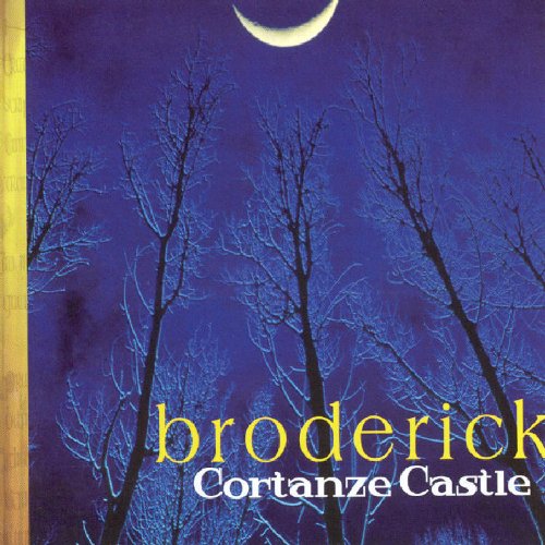 "CD cover with bare trees and a crescent moon against a blue background."