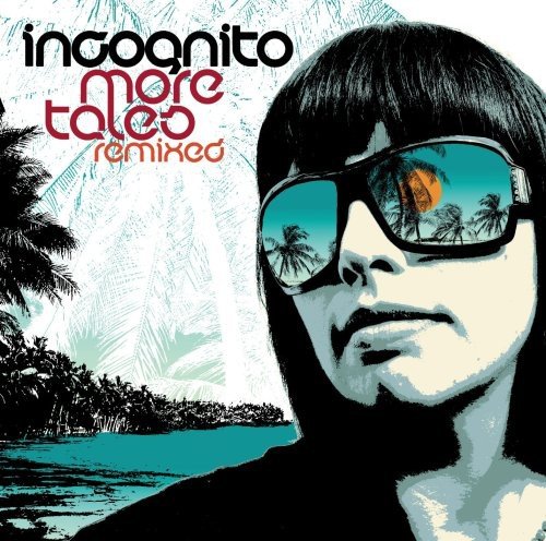 "Album cover featuring a person wearing sunglasses reflecting palm trees."