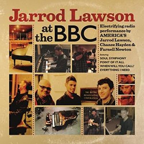 "Vinyl album cover with title 'Jarrod Lawson at the BBC' and collage of performance photos."
