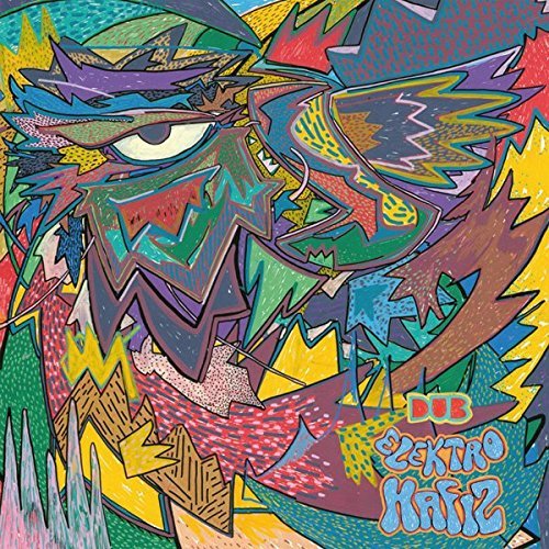 "Multicolored abstract album cover with a face and 'Dub Elektro Hafiz' text."