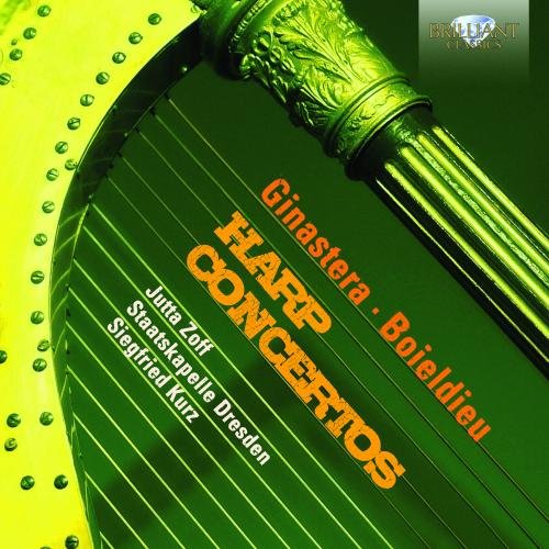 A green harp on a CD cover with orange and white text.