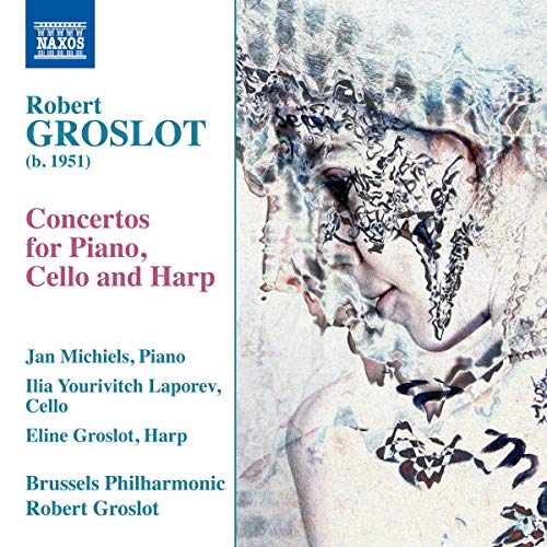 "CD cover with abstract, white, and blue design, featuring artist and musician names."