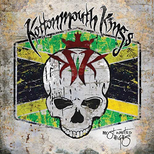 "Kottonmouth Kings" album cover featuring a white skull with red markings on a grungy background.