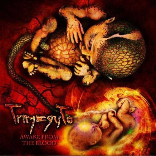 "CD cover art featuring a surreal, dark illustration of a fetus and snake-like creature."