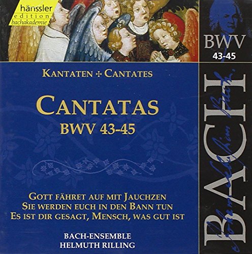 A CD cover featuring angels and text, with "Cantatas BWV 43-45" prominently displayed.