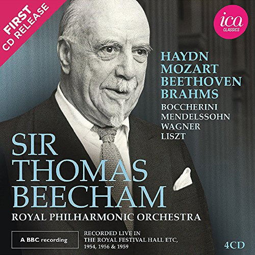 CD cover featuring black and white portrait of Sir Thomas Beecham in a suit.