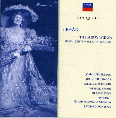 "Album cover for 'Lehar: The Merry Widow' featuring a 19th-century ballroom dance scene."
