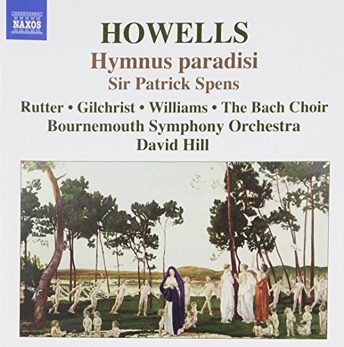 "Album cover with 'Hymnus paradisi' title, featuring a serene forest scene painting."