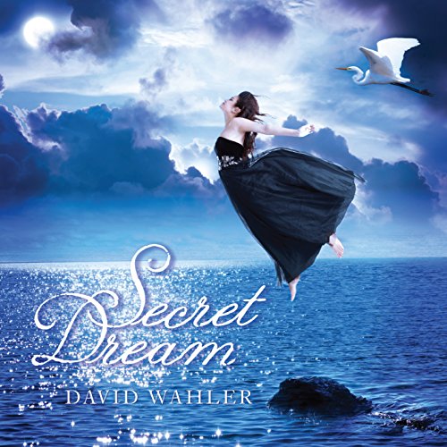 CD cover art: woman in flowing black dress floating above water under cloudy night sky.
