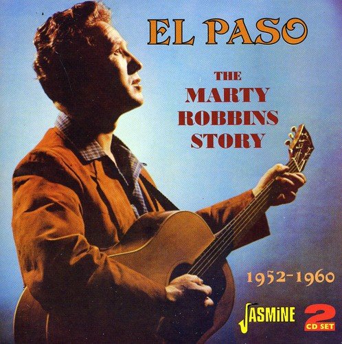 Marty Robbins album cover featuring a man holding a guitar against a blue background.