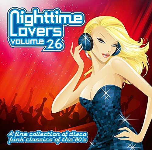 "CD cover featuring a blonde woman in a blue dress and headphones."