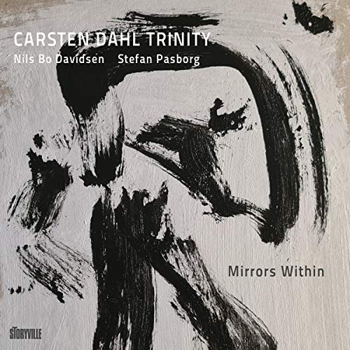 The alt text for the image is: "CD cover with abstract black and white painting and text."