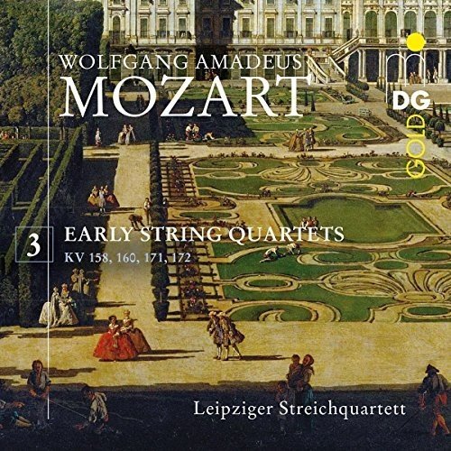 "Album cover featuring a 18th-century garden scene with people in formal attire."