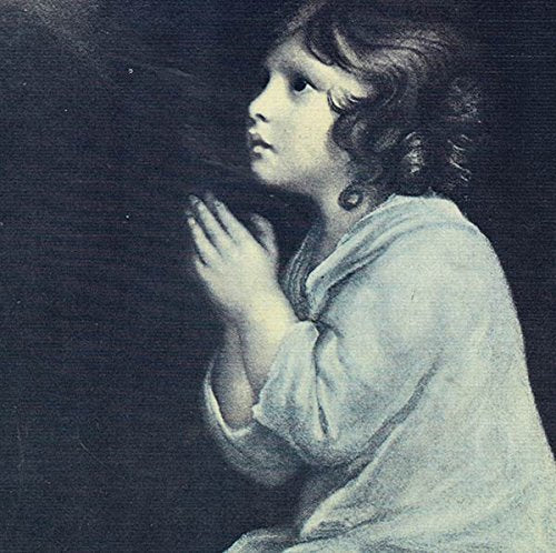 A CD cover featuring a child in prayer, with a dark background.