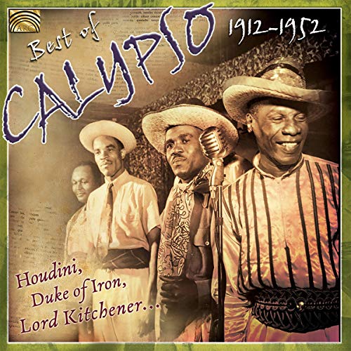 "CD cover with sepia-toned image of four men in traditional Caribbean attire."
