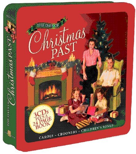 "Christmas album cover featuring a family by a fireplace with a Christmas tree."