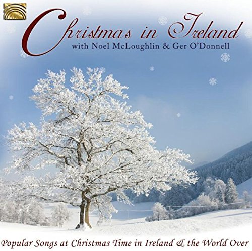 "CD cover featuring a snowy tree and landscape with 'Christmas in Ireland' title."