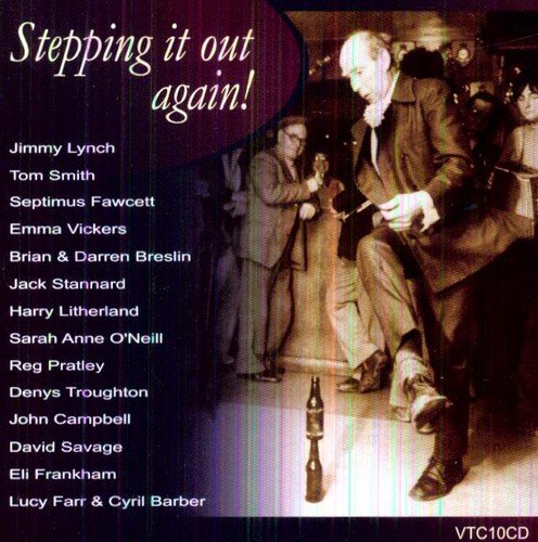 "CD cover with sepia-toned image of man bowling, list of artists on left."